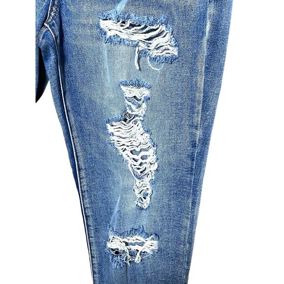 Rewash High Rise Mom Jeans Distressed Medium Wash Cotton Stretch Womens 5 / 27 - Picture 4 of 11